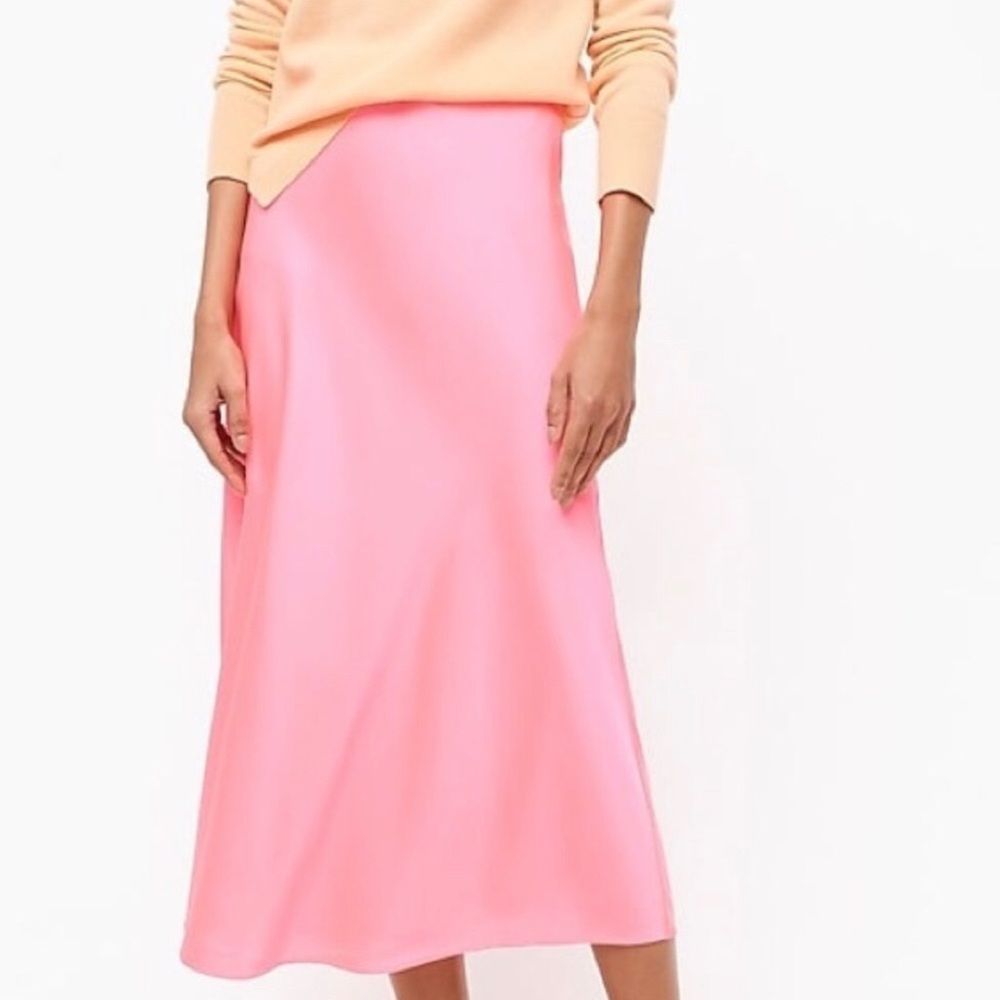 NWT J Crew Satin Skirt Pink Small